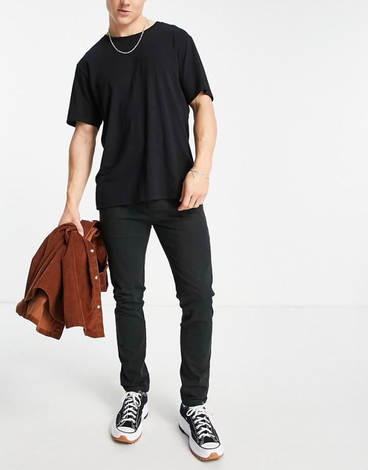Topman Skinny Chino Pants In Black