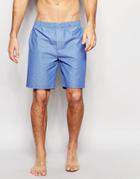 Asos Loungewear Woven Shorts In Blue - Blue Chambray