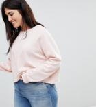 Asos Curve Swing Sweatshirt With Raw Hem - Pink