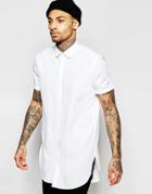 Asos White Shirt In Super Longline - White