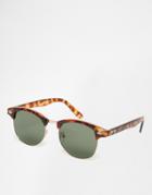 7x Retro Sunglasses Brown With Green Lenses - Brown