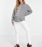 Topshop Maternity Over Bump Joni Organic Cotton Blend Jean In White