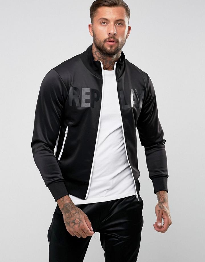 Replay Logo Track Jacket - Black