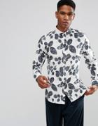 Selected Homme Slim Fit Shirt With All Over Print - White