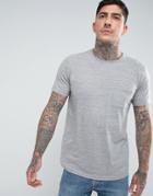 Another Influence Nep Marl Pocket Longline T-shirt - Gray