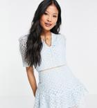 Parisian Petite Allover Lace Detail Mini Dress In Blue-blues