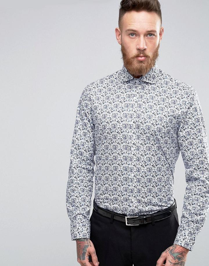 Alexandre Slim Fit Printed Shirt - Blue