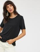Whistles Rosa Double Trim T-shirt-black