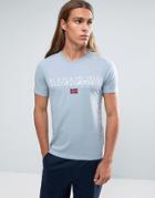 Napapijri Sapriol Logo T-shirt In Light Blue - Blue