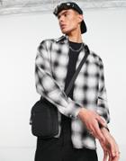 Il Sarto Oversized Fit Plaid Back Print Shirt In Gray