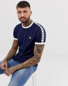 Fred Perry Taped Ringer T-shirt In Navy - Navy