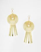 Asos Spiral Hoop Drop Earrings - Gold