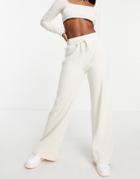 Asos 4505 Wide Leg Sweatpants In Rib-white