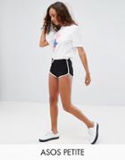 Asos Petite Basic Runner Shorts With Contrast Binding - Black