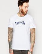 Pretty Green T-shirt With Middle Finger Print - White