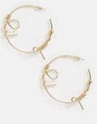 Asos Design Hoop Earrings In Twisted Wire Design In Gold Tone - Gold