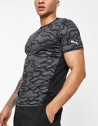 Puma Running T-shirt With Wave Print In Black