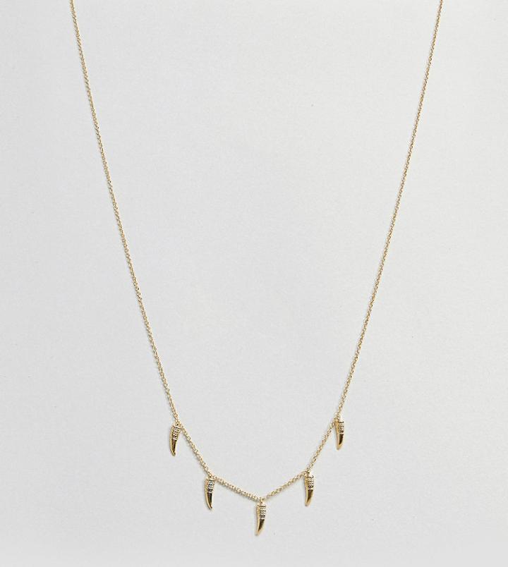 Orelia Gold Plated Mini Horn Multi Necklace - Gold