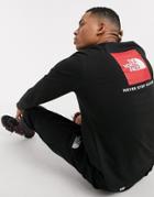 The North Face Red Box Long Sleeve T-shirt In Black