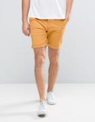 Asos Slim Chino Shorts In Mustard Yellow - Yellow