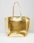 Asos Metallic Tote Shopper Bag - Gold
