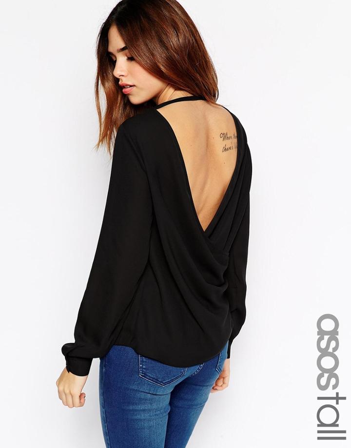 Asos Tall Drape Back Top - Ivory $18.00
