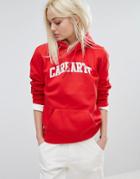 Carhartt Wip Oversized Boyfriend Hoodie With Text Logo - Red