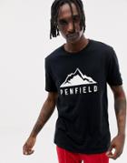 Penfield Augusta Mountain Logo Front T-shirt In Black - Black