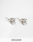 Simon Carter Clear Swarovski Crystal Stud Earrings Exclusive To Asos - Silver