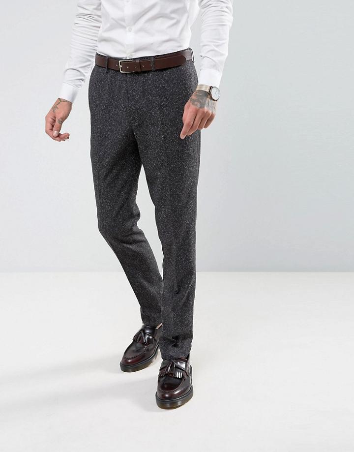 Harry Brown Skinny Fit Gray Nep Suit Pants - Gray