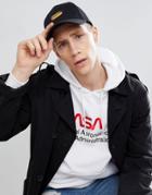 Asos Design Baseball Cap In Black With Hot Dog Embroidery - Black