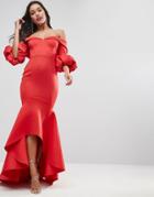 Asos Red Carpet Scuba Maxi Dress - Red