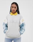 Adidas Originals Rugby Sweat Shirt In Gray And White - White