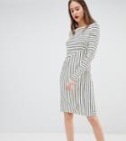 Y.a.s Tall Stripe Sweater Dress - White