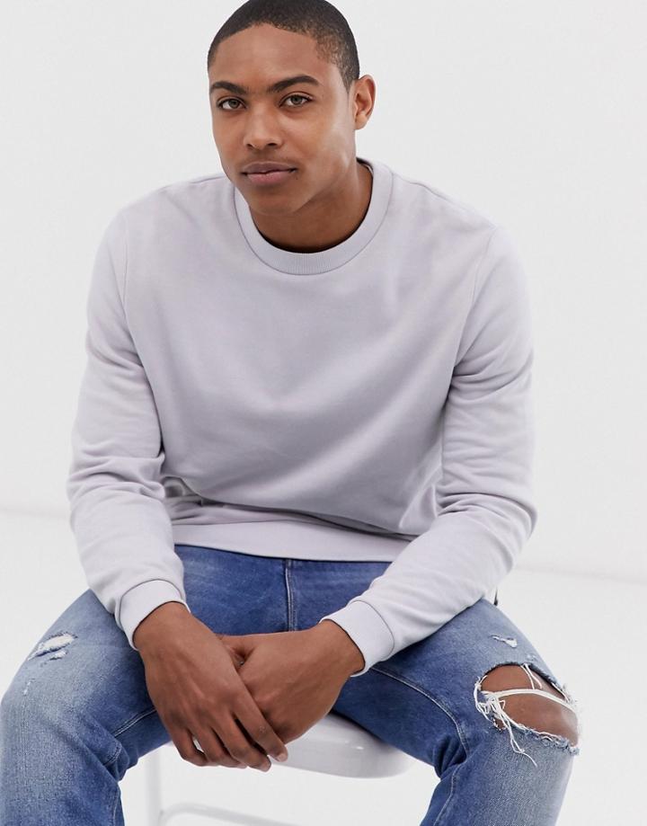 Asos Design Sweatshirt In Lilac - Purple