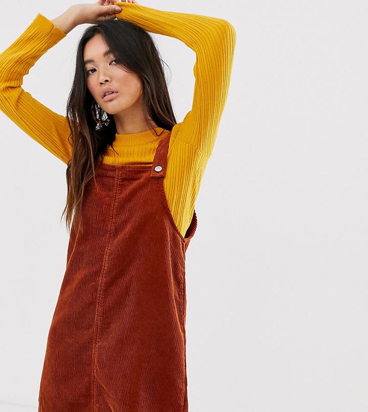 Only Cord Pinafore Mini Dress With Pocket Detail