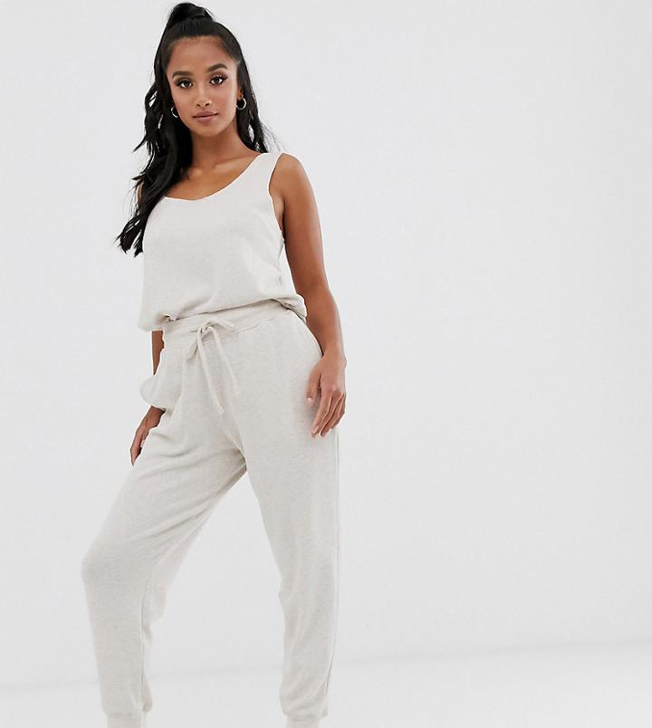 Asos Design Petite Lounge Super Soft Brushed Jogger - Beige