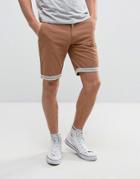 Another Influence Geo-tribal Turn Up Chino Shorts - Tan