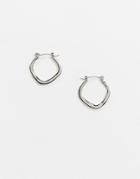 Designb London Hexagon Hoop Earrings In Silver