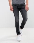 Edwin Ed-90 Skinny Straight Jeans Goth Black - Black
