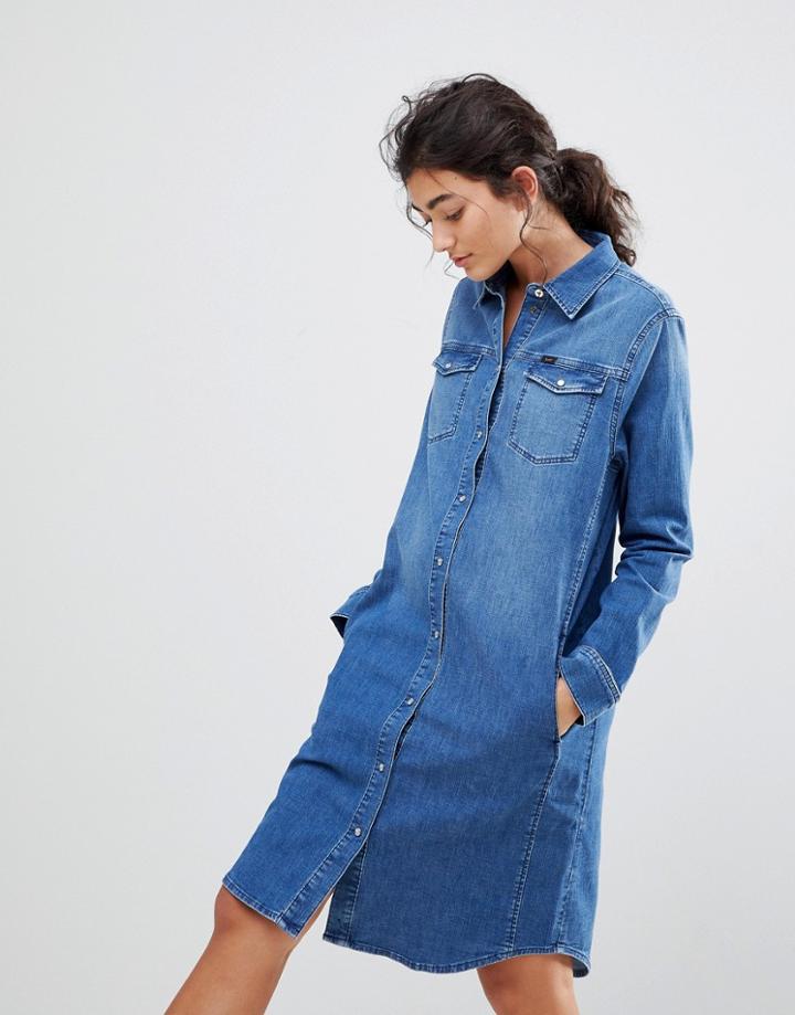 Lee Western Denim Dress - Blue