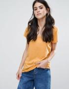 Only Truly Supersoft V Neck T-shirt - Yellow