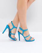 New Look Neon Strappy Heeled Sandal - Blue