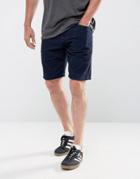Asos Cord Shorts In Light Navy - Navy