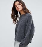 Micha Lounge Luxe Boxy Sweater In Mohair Blend - Gray