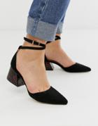 Raid Ramira Black Heeled Shoes With Tortoishell Heel - Black