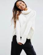 Shae Oversized Turtleneck Sweater - White