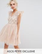 Asos Petite Pretty Embellished Tulle Mini Dress - Pink