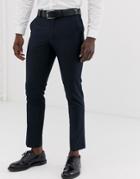 French Connection Slim Fit Plain Suit Pants-navy