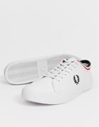 Fred Perry Kendrick Tipped Cuff Leather Sneakers In White
